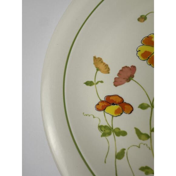 VTG Floral Platter Colorstone Nikko 12" Orange Yellow Floral Retro Plate - Picture 4 of 9